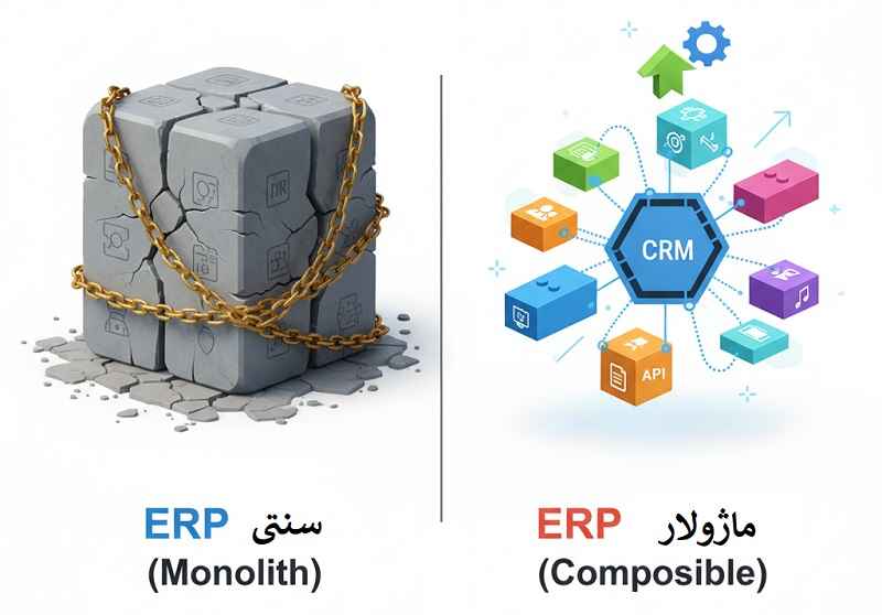 دو راهی ERP: تفاوت بین یکپارچگی سنتی (Monolith) و ساختار ماژولار