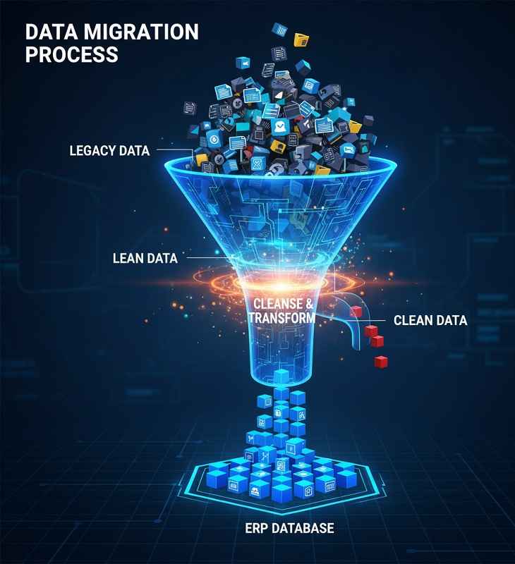 فرآیند انتقال داده‌ها در ERP: پاکسازی و تبدیل داده‌های سازمانی