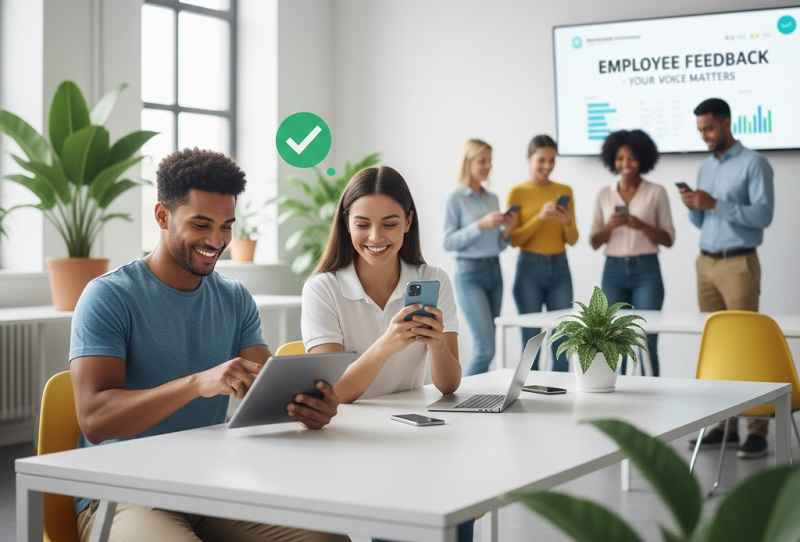 تعامل کارکنان با اپلیکیشن نظرسنجی در محیط کار 